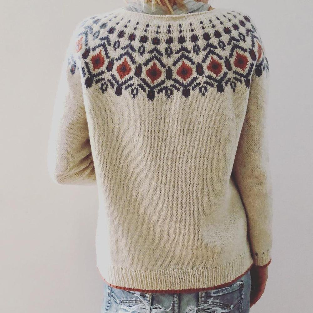 Judy | Women's Chunky Knit Jumper with Geometric Pattern