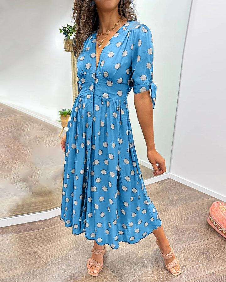 Monique | Elegant Polka Dot Dress