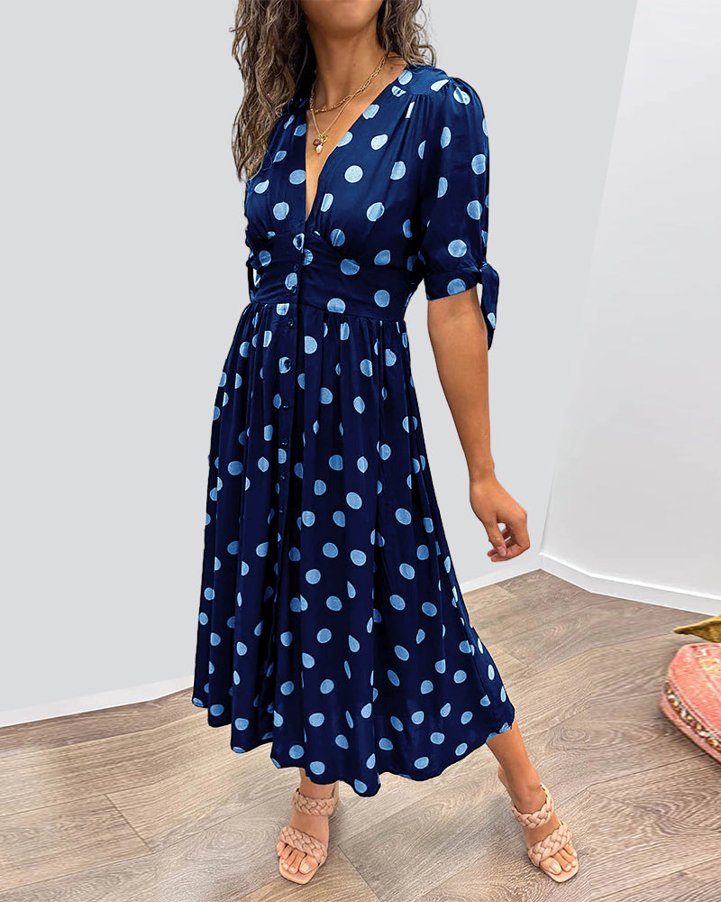 Monique | Elegant Polka Dot Dress