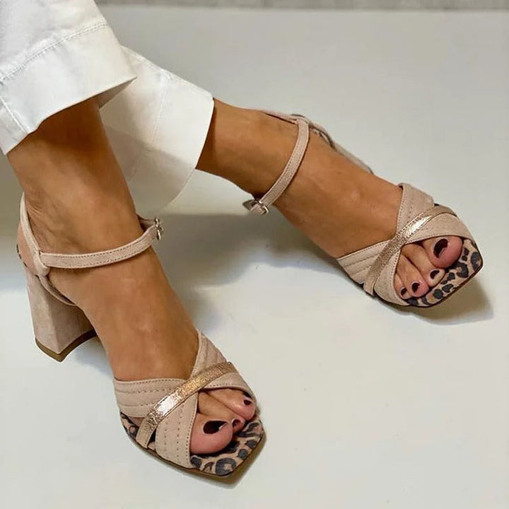 DALIA | SANDALS WITH CROSS BAND HEEL