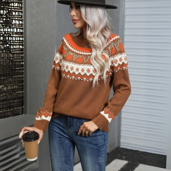 Lia | Casual Print Knitted Sweater