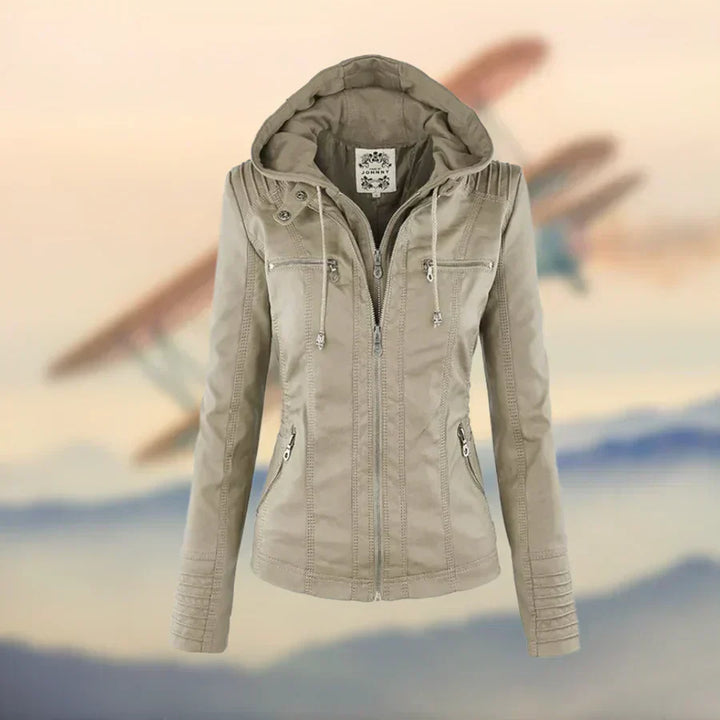 Florence | Elegant Zip-Up Jacket with Removable Hood for Women
