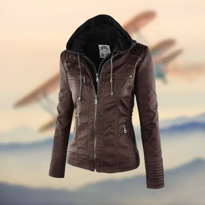 Florence | Elegant Zip-Up Jacket with Removable Hood for Women