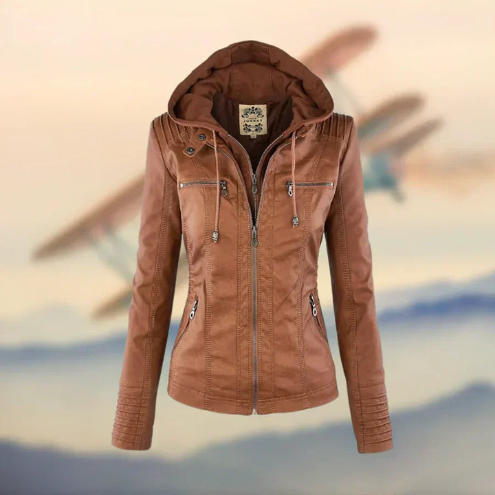 Florence | Elegant Zip-Up Jacket with Removable Hood for Women