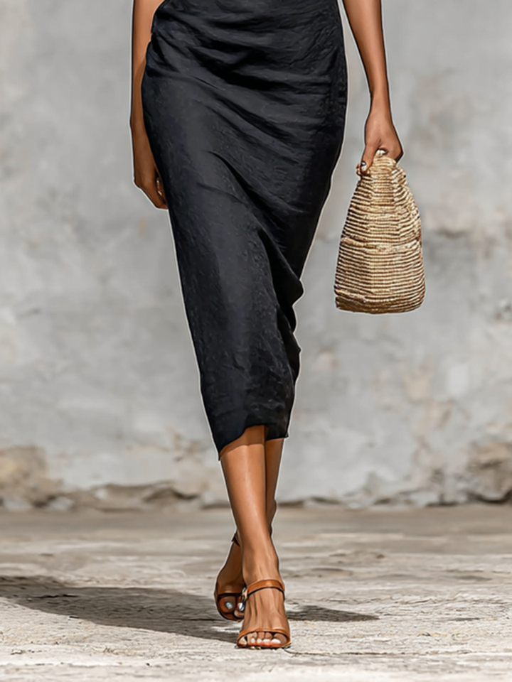 Melania | Short Sleeved V-neck Maxi Dress