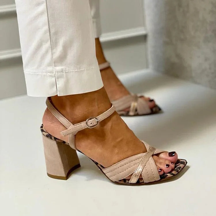 DALIA | SANDALS WITH CROSS BAND HEEL