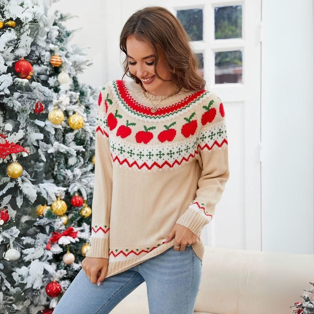 Lia | Casual Print Knitted Sweater