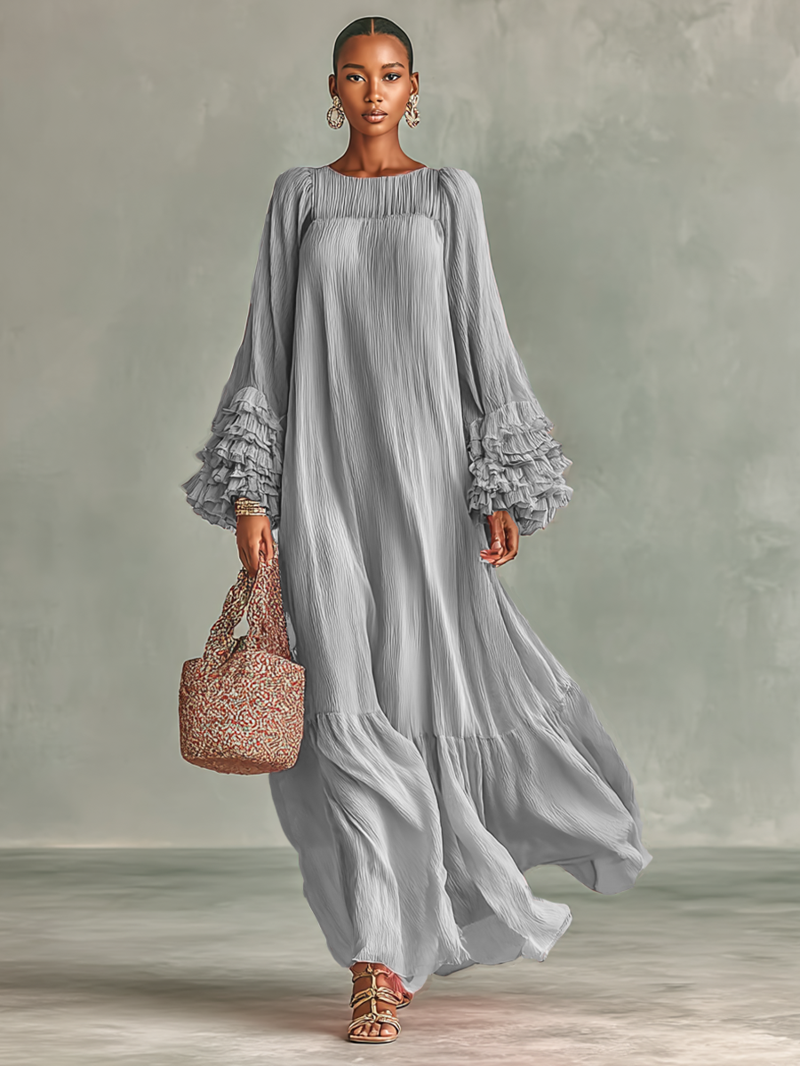 Ramia | Longsleeve Ruffled Maxi Dress