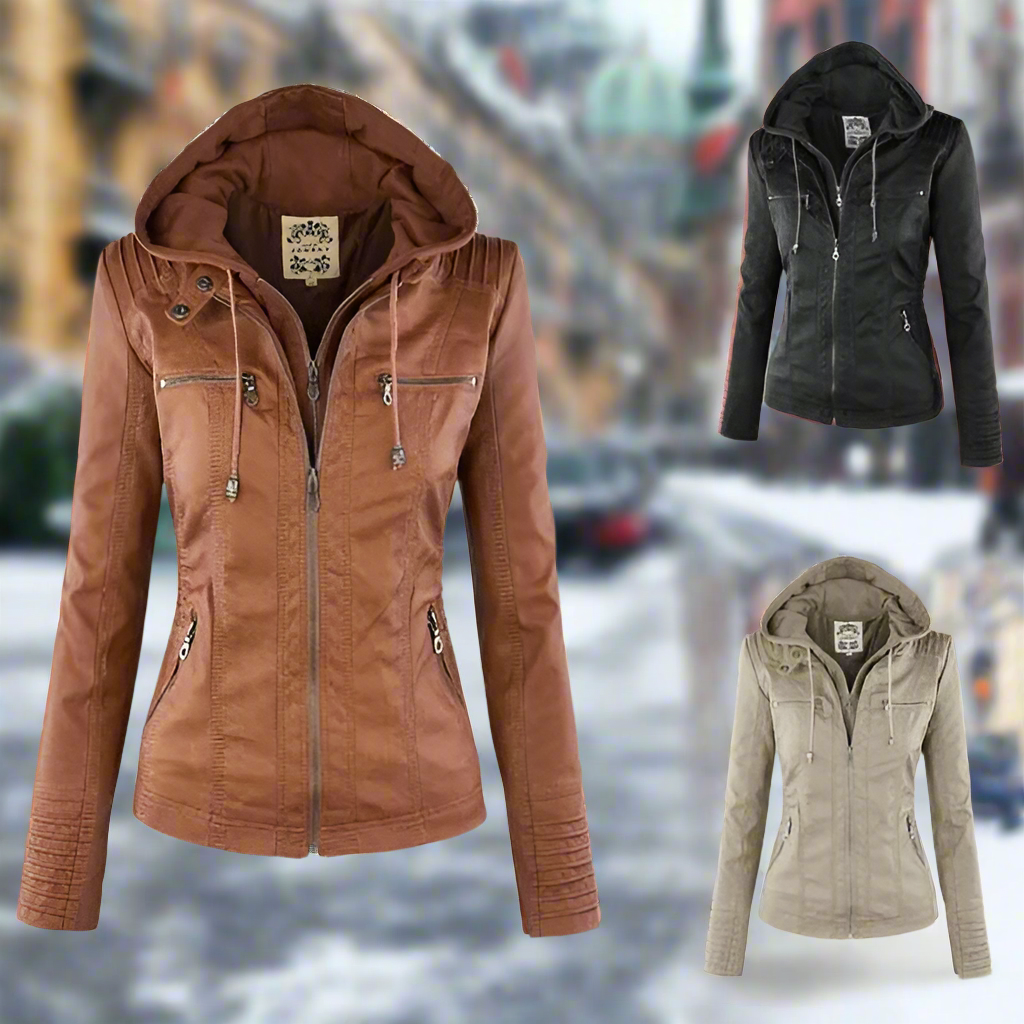 Florence | Elegant Zip-Up Jacket with Removable Hood for Women