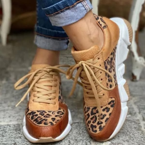 Harlene | Fashionable Trainers with Leopard Print