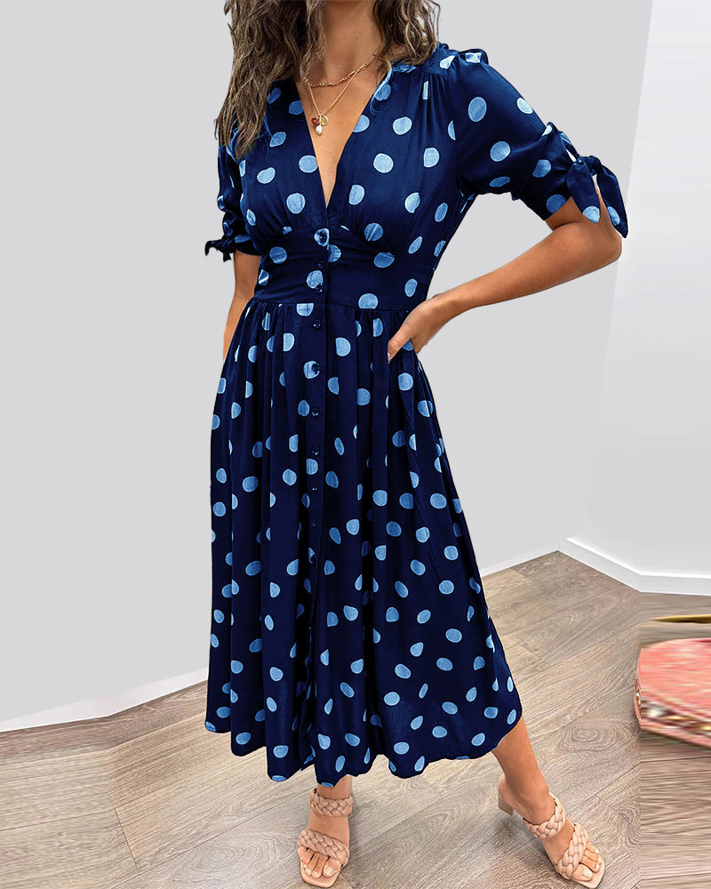 Monique | Elegant Polka Dot Dress