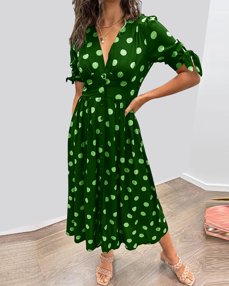 Monique | Elegant Polka Dot Dress