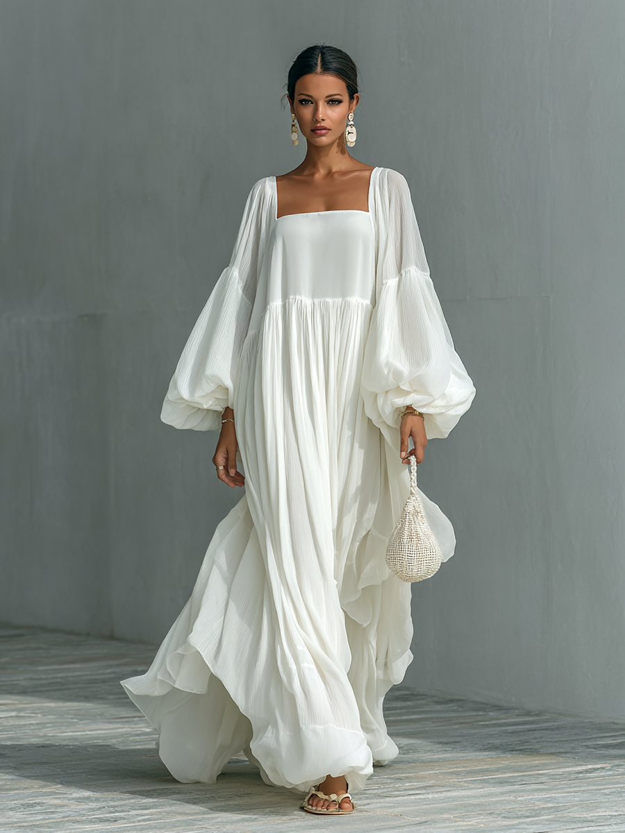Edah | Lantern Sleeves Maxi Dress