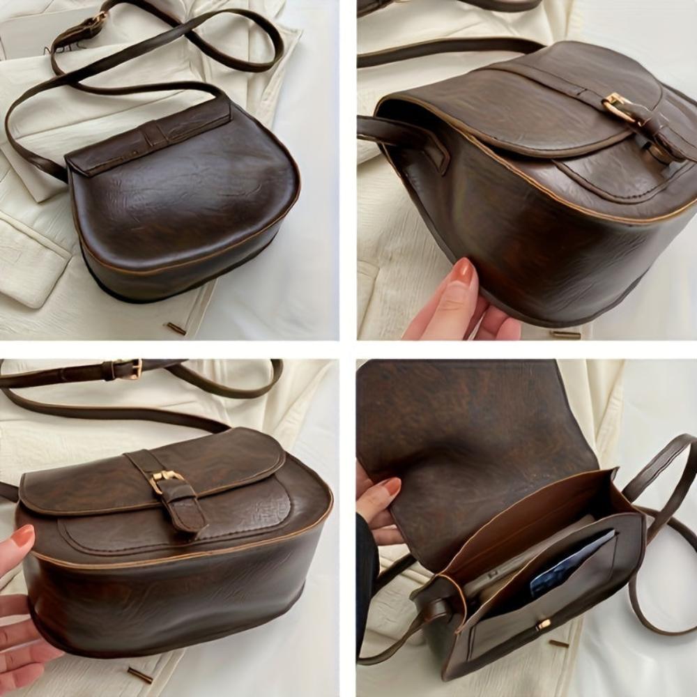 Evelyn | Classic Saddle-Shaped Shoulder Bag