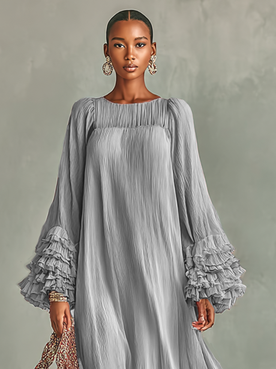 Ramia | Longsleeve Ruffled Maxi Dress