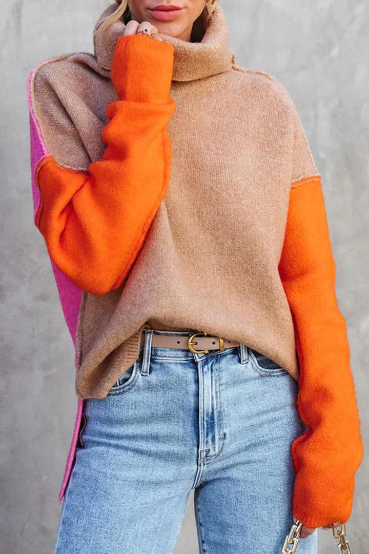 Cheryl | Women's Colour Block Turtleneck