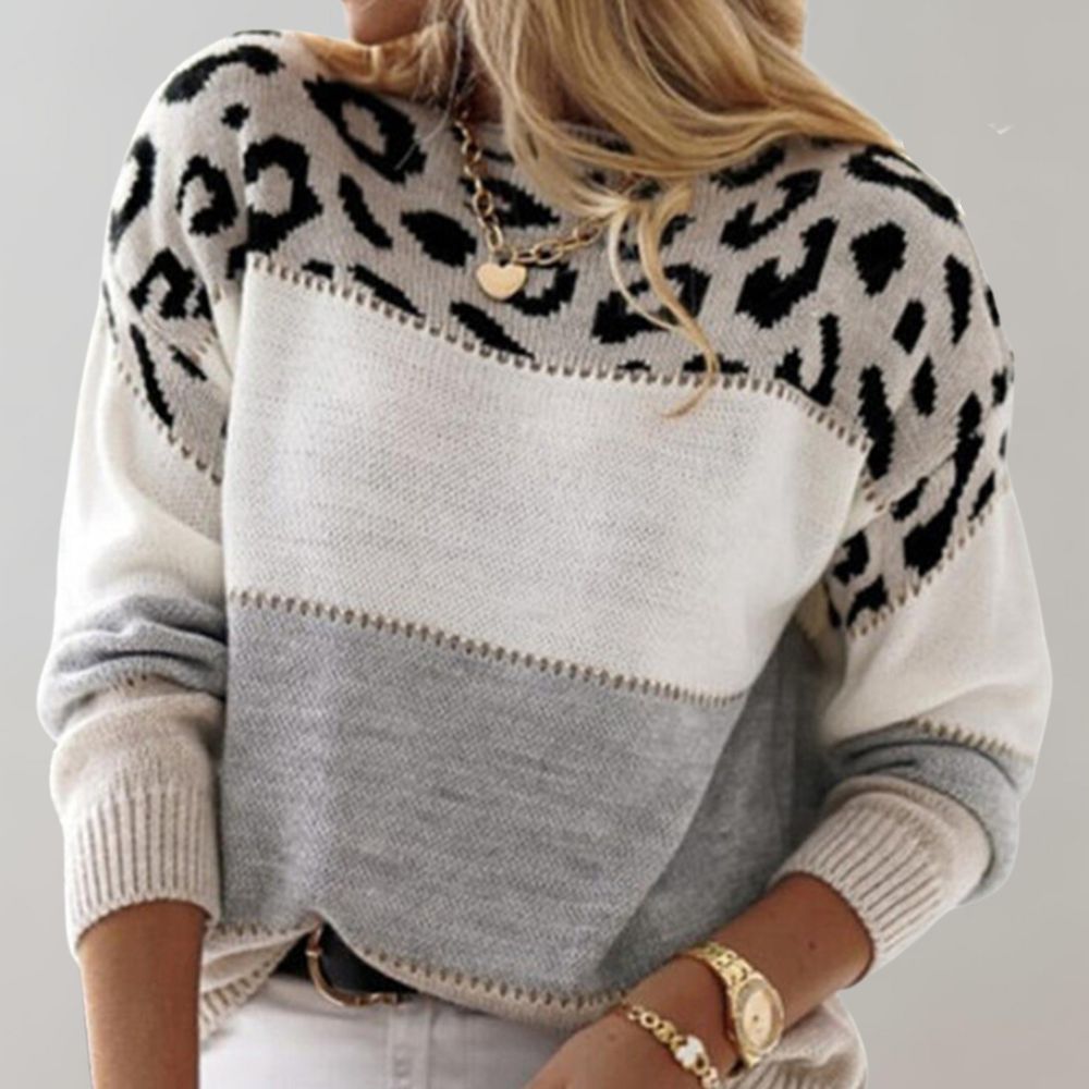 Cheyenne | Casual Jumper with Leopard Design