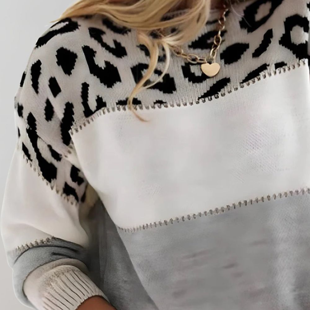 Cheyenne | Casual Jumper with Leopard Design