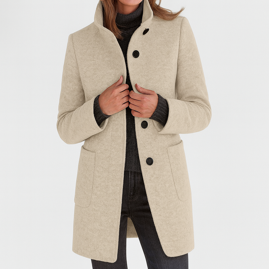 Stella | Warm Stylish Coat with High Collar