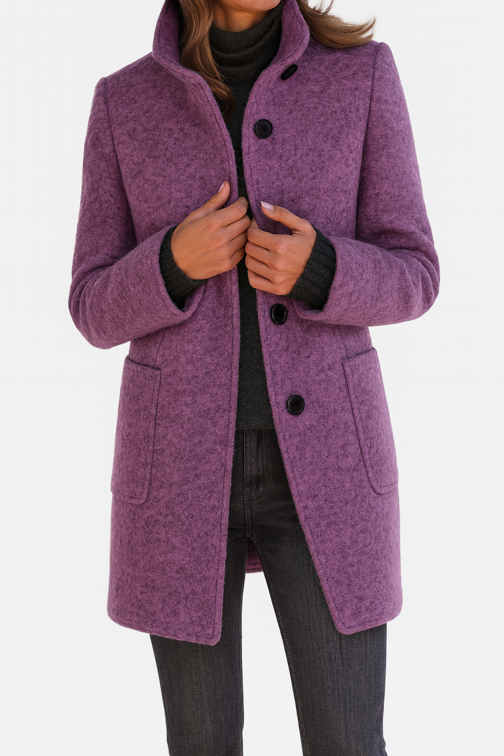 Stella | Warm Stylish Coat with High Collar