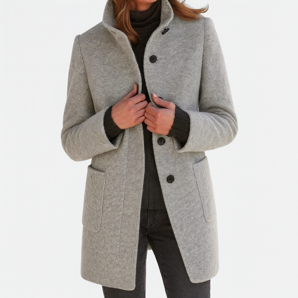 Stella | Warm Stylish Coat with High Collar