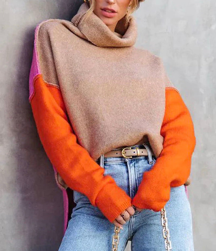 Cheryl | Women's Colour Block Turtleneck