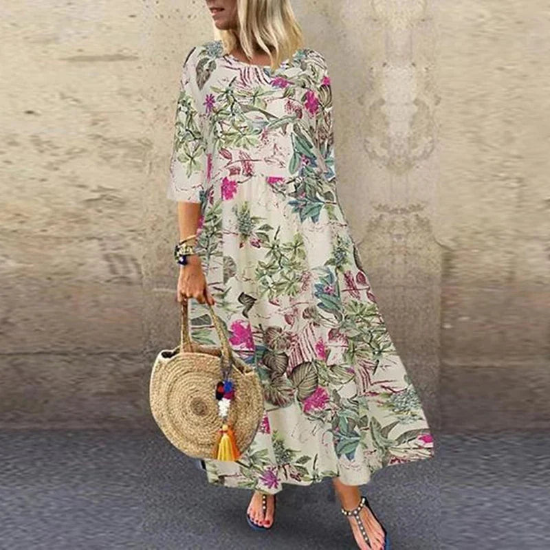 Denize | Chic maxi dress with floral print