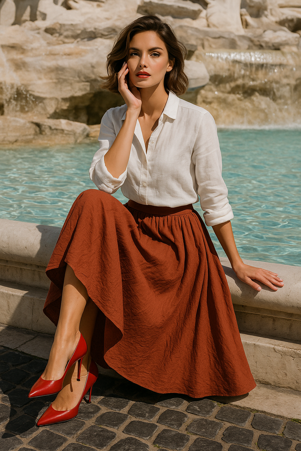 Inessa | Summer Maxi Skirt with Linen