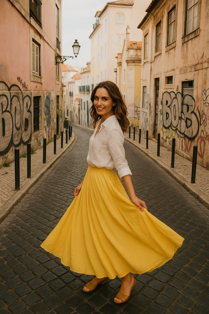 Inessa | Summer Maxi Skirt with Linen
