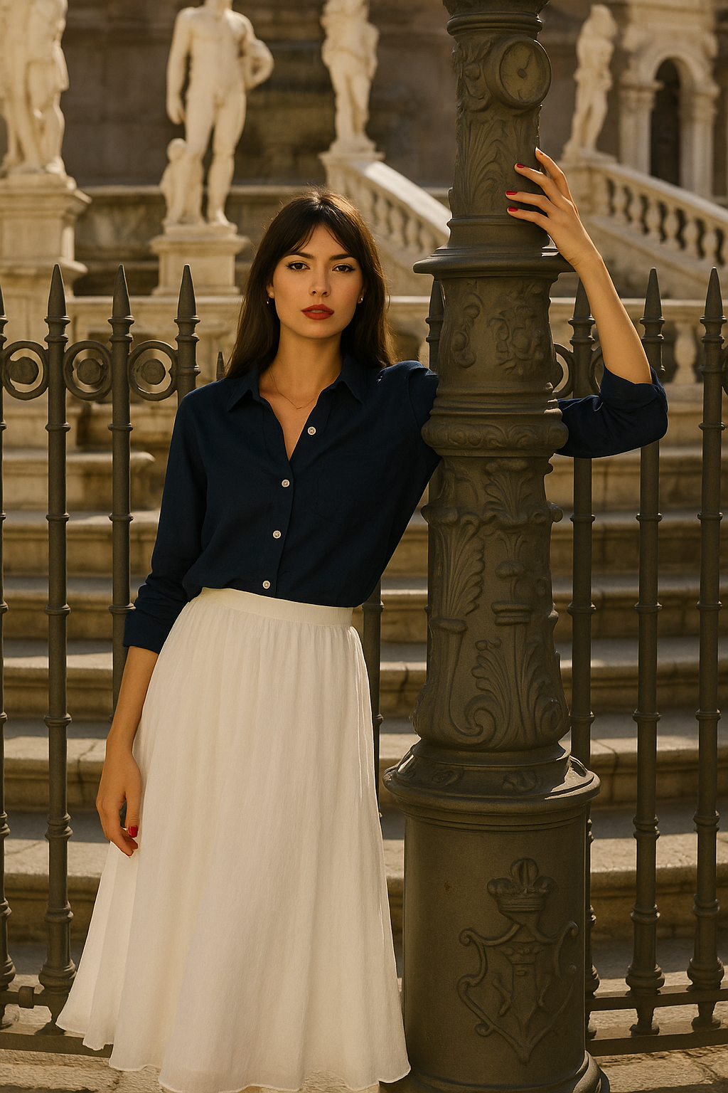 Inessa | Summer Maxi Skirt with Linen