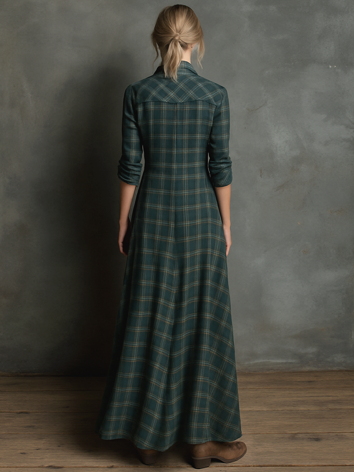 Jessa | Checkered Shirt Dress with Lapels