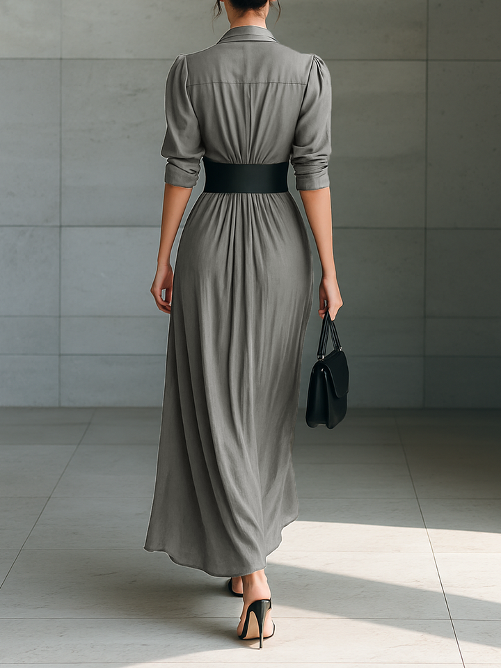 Evelyn | Elegant Button Down Maxi Dress