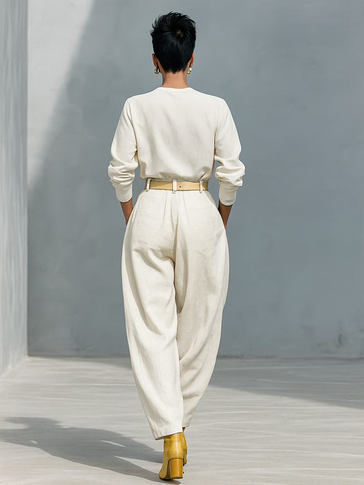 Janessa | Long Sleeve Shirt and Wideleg Trousers Set