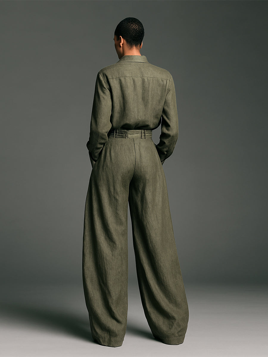 Gianna | Women's Longsleeve Shirt and Wideleg Trouser Set