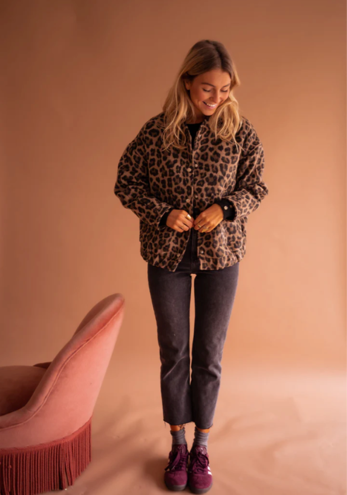 Ava | Bomber Jacket with Leopard Print