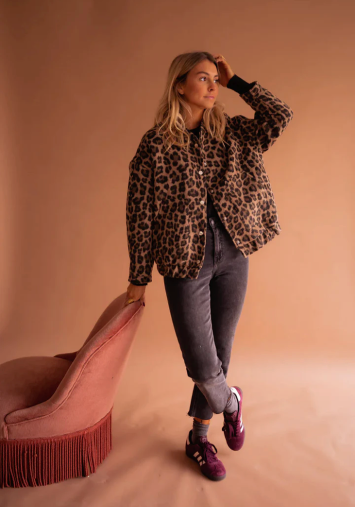 Ava | Bomber Jacket with Leopard Print
