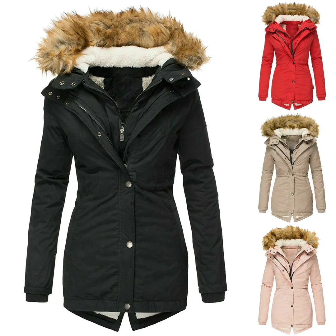 Sabrina | Slim fit winter coat with hood and collar