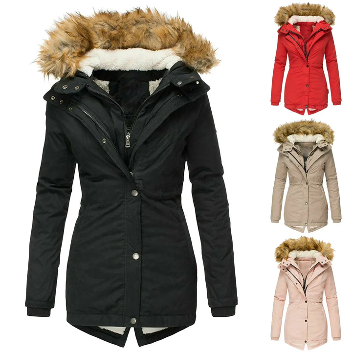Sabrina | Slim fit winter coat with hood and collar