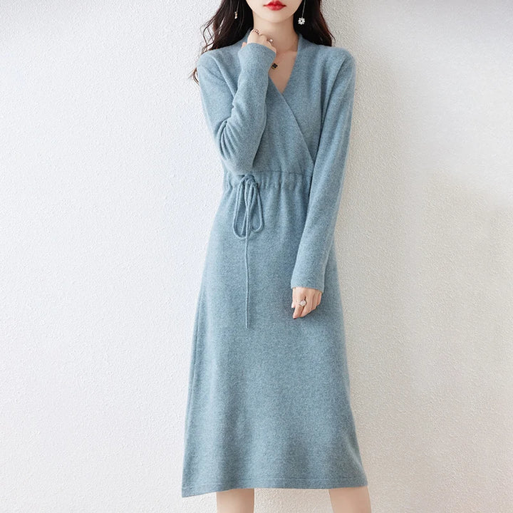 Ivanna | Premium Winter V-Neck Dress