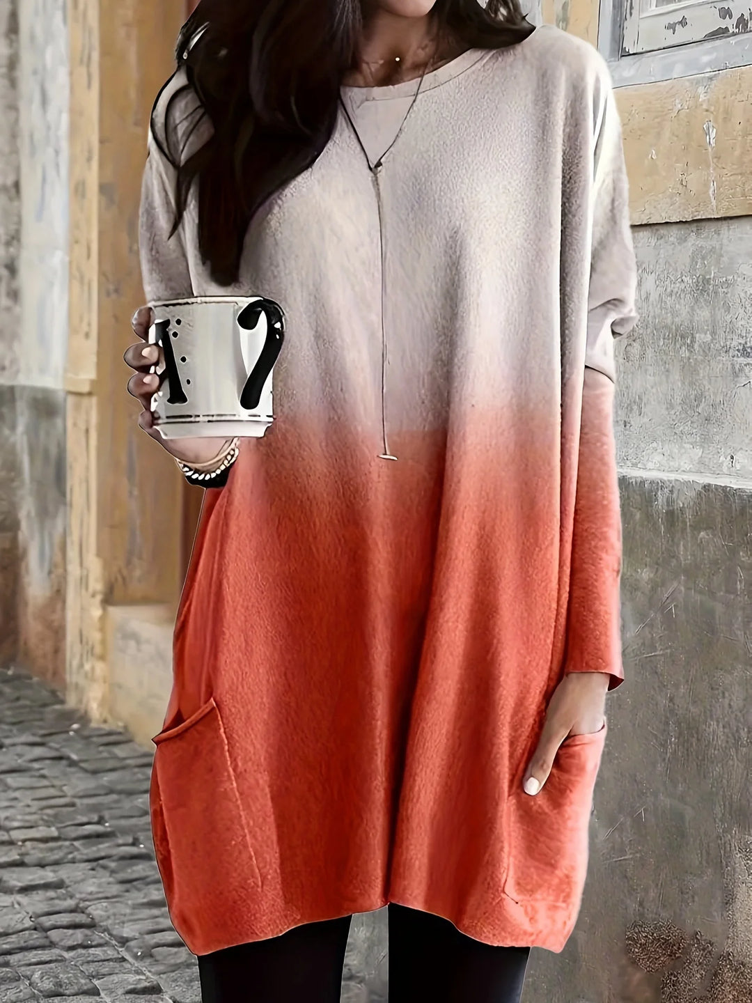 Isolde | Elegant Gradient Long Sleeve Top