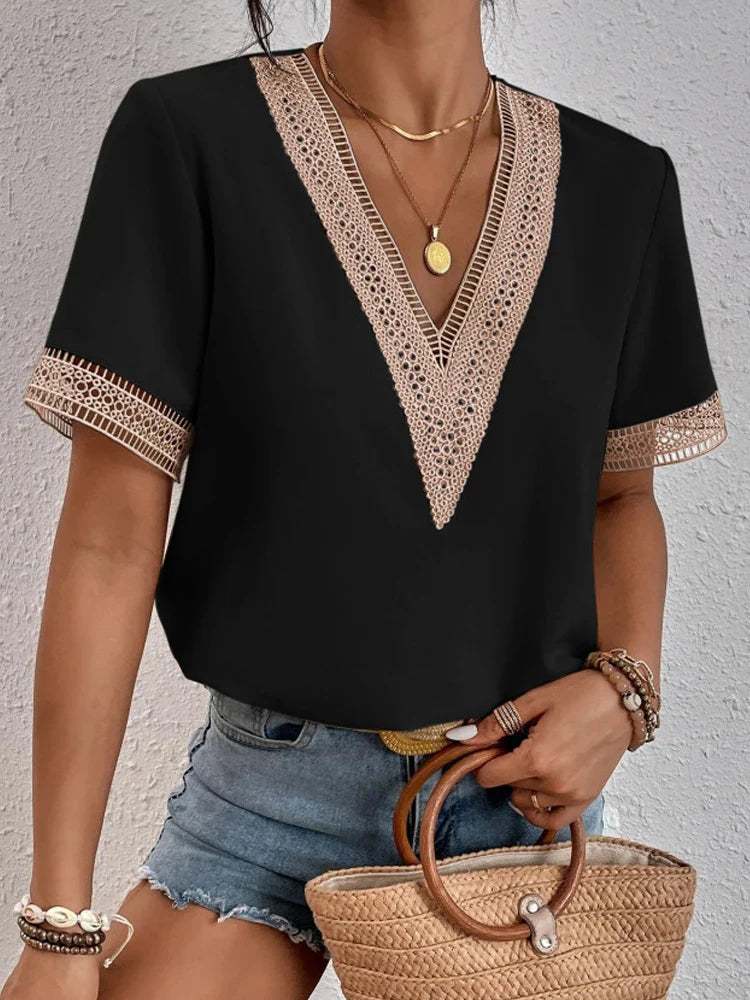 Davina | Elegant blouse with luxury lace details