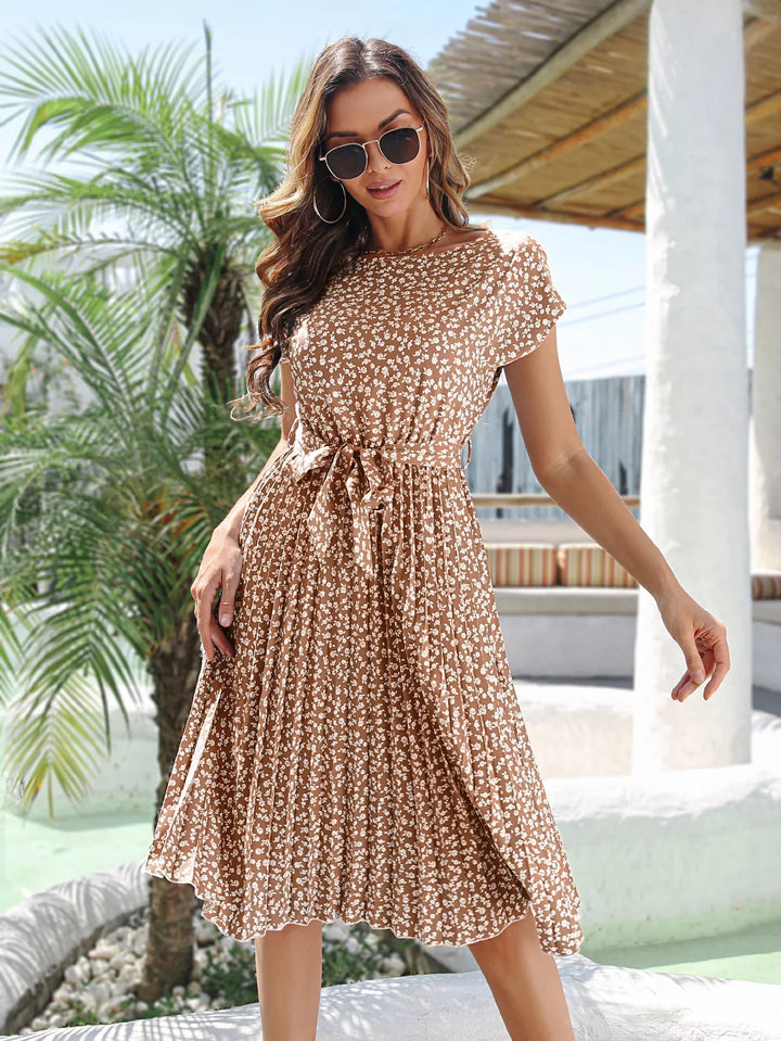 Anette | Midi dress with floral pattern