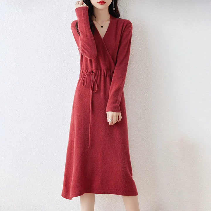 Ivanna | Premium Winter V-Neck Dress