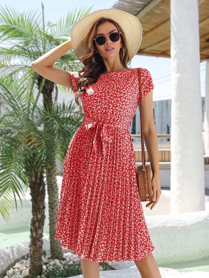 Anette | Midi dress with floral pattern