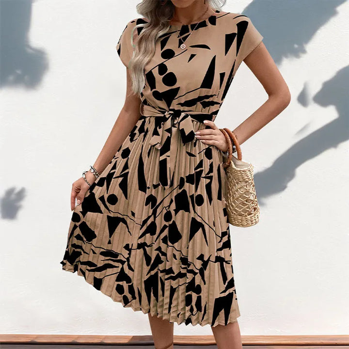 Allaine | Elegant Pleated Midi Dress