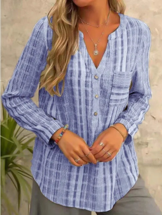 Andrea | V-neck shirt with long sleeves