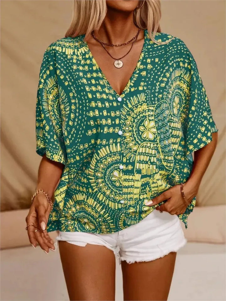 Ellaine | Boho blouse with vibrant print