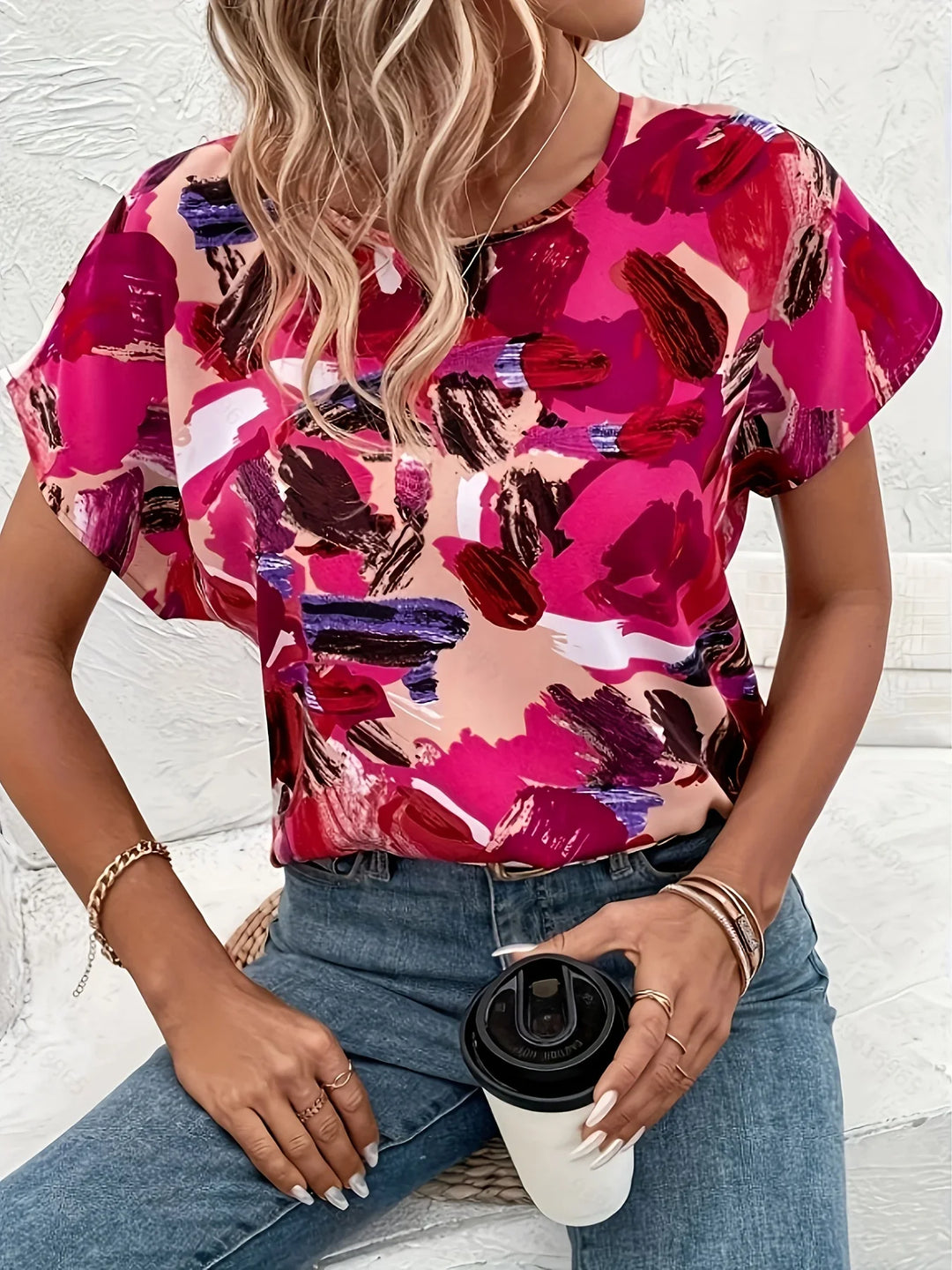 Trudy | Colourful blouse with playful print