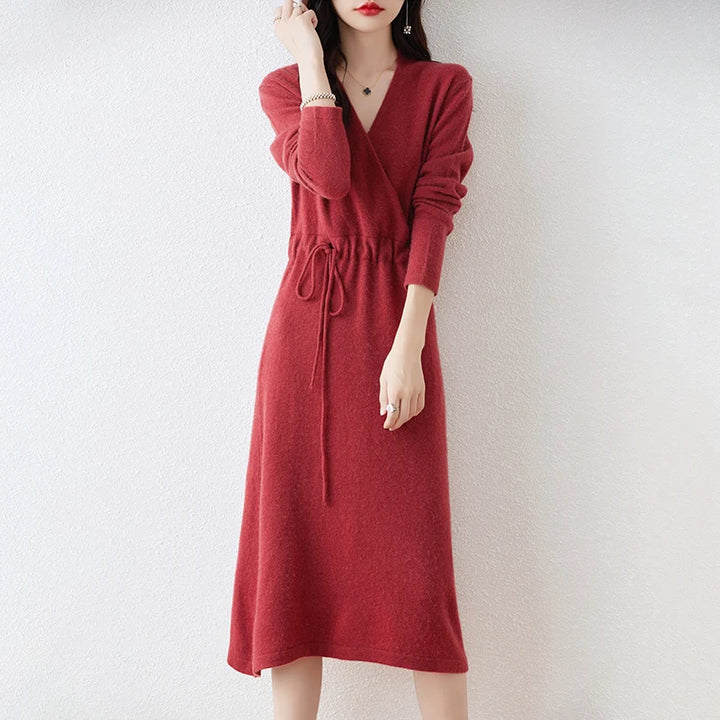 Ivanna | Premium Winter V-Neck Dress