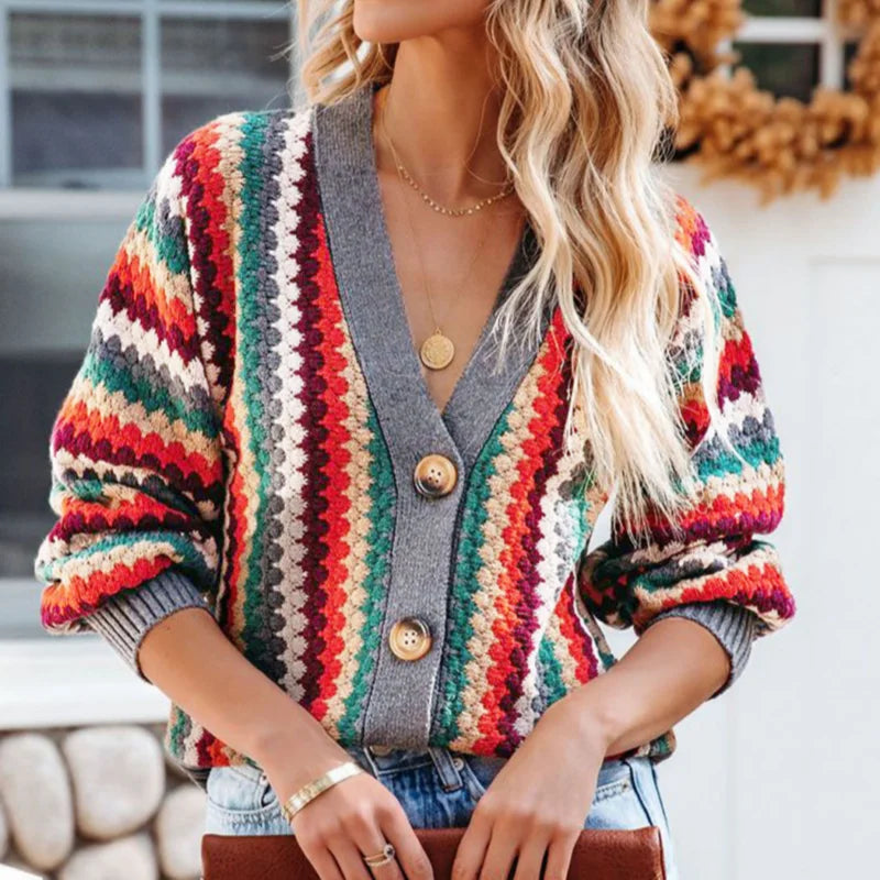 Amalia | Retro Multicoloured Cardigan